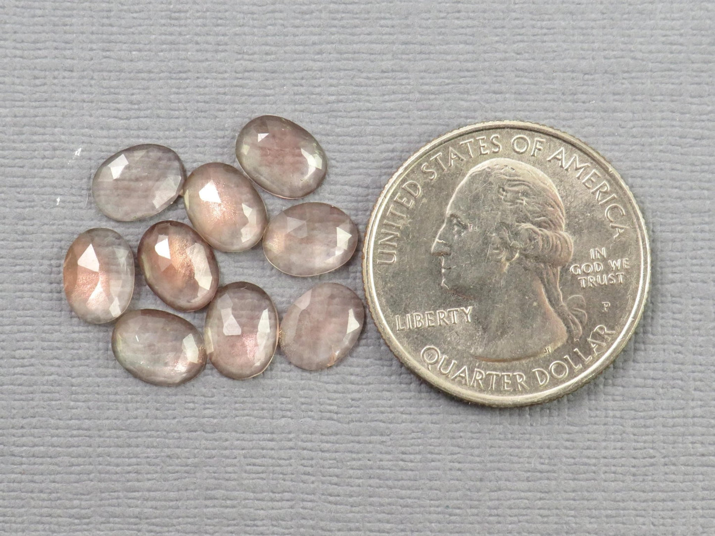 Oregon Sunstone Rose Cut Oval Gemstone Lots | 8x6mm, 7ct | Oregon, USA | Peach with Schiller | OSR141 - Gem Enthusiast