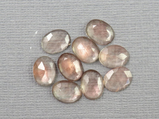 Oregon Sunstone Rose Cut Oval Gemstone Lots | 8x6mm, 7ct | Oregon, USA | Peach with Schiller | OSR141 - Gem Enthusiast