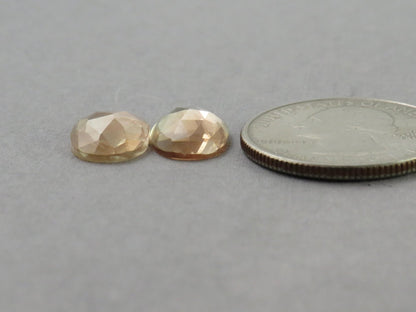 Oregon Sunstone - Rose Cut Oval Pair | USA Gemstone | 17mm | OSR139 - Gem Enthusiast