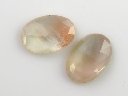 Oregon Sunstone - Rose Cut Oval Pair | USA Gemstone | 17mm | OSR139 - Gem Enthusiast