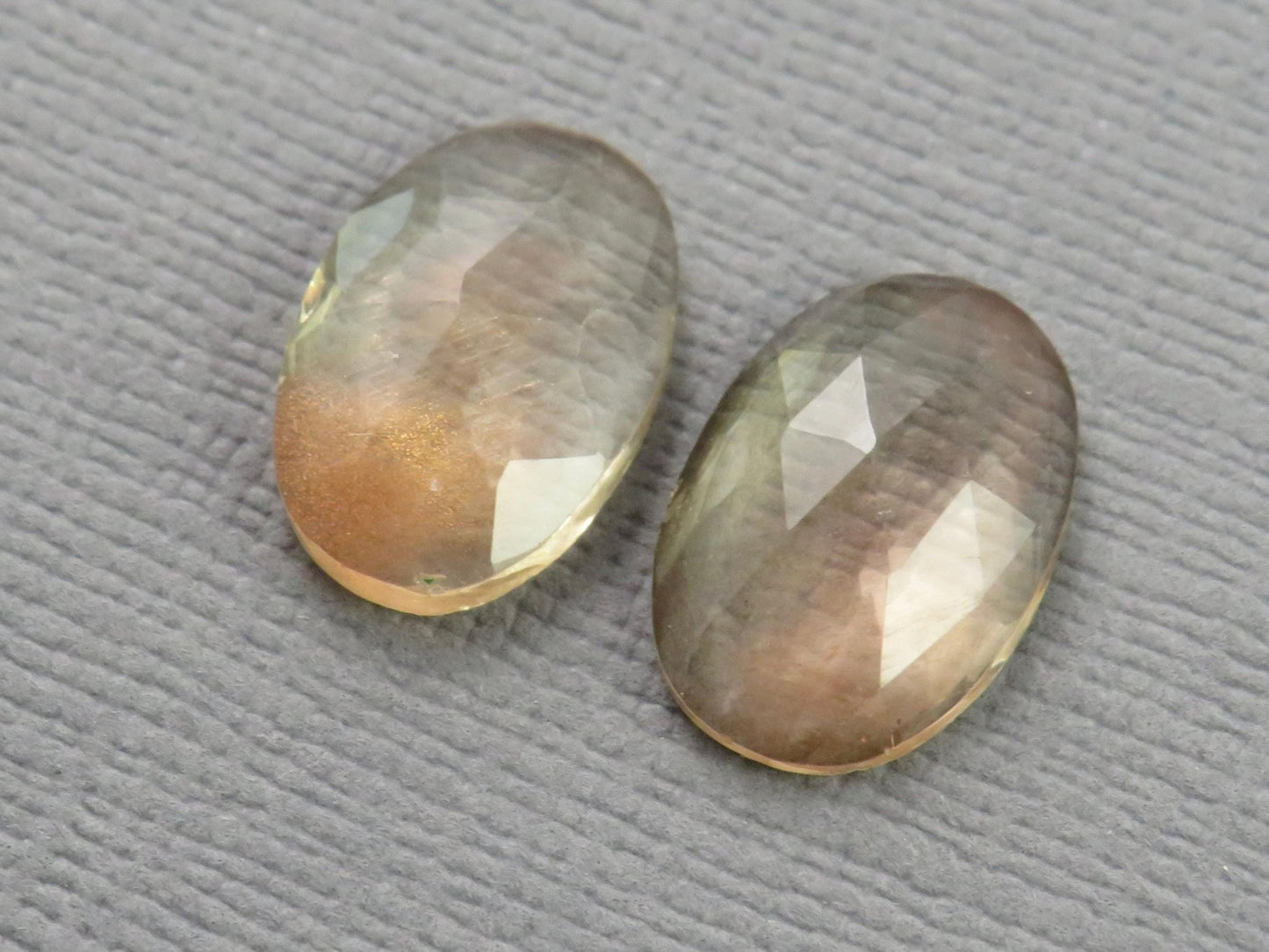 Oregon Sunstone - Rose Cut Oval Pair | USA Gemstone | 17mm | OSR139 - Gem Enthusiast