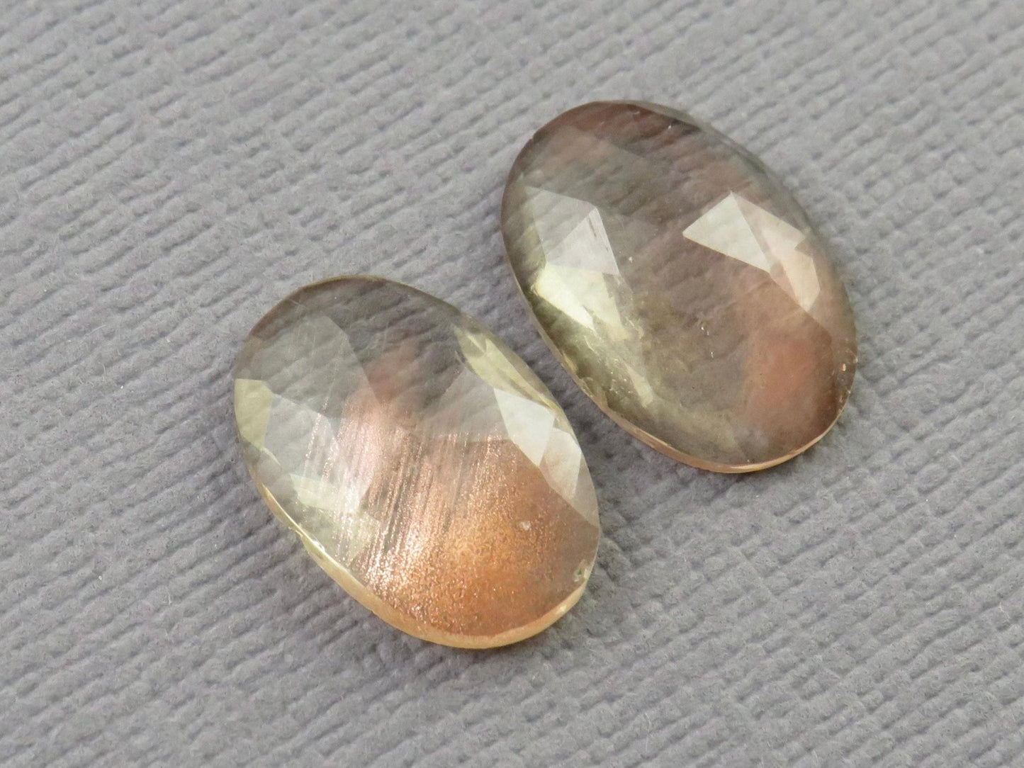 Oregon Sunstone - Rose Cut Oval Pair | USA Gemstone | 17mm | OSR139 - Gem Enthusiast