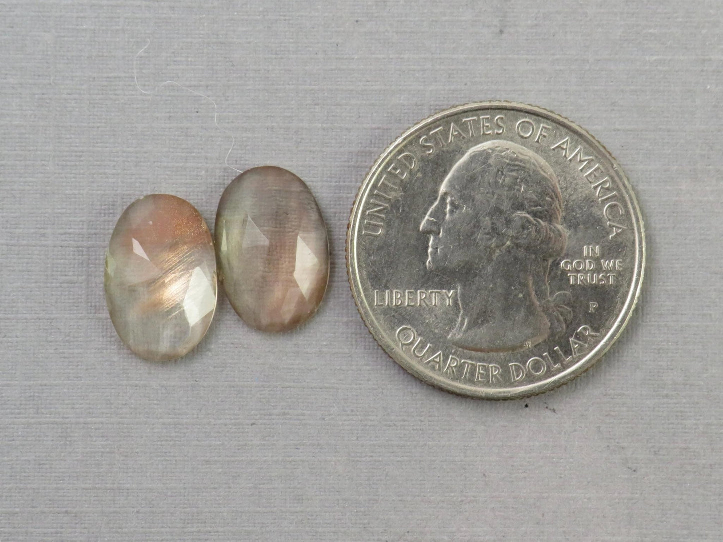Oregon Sunstone - Rose Cut Oval Pair | USA Gemstone | 17mm | OSR139 - Gem Enthusiast