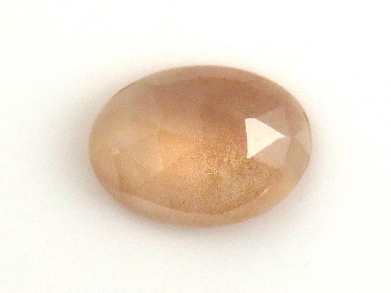 Oregon Sunstone - Rose Cut Rose Cut Oval | Plush diamond | 12.7x9.3mm, 3.3ct | Oregon, USA | OSR124 - Gem Enthusiast