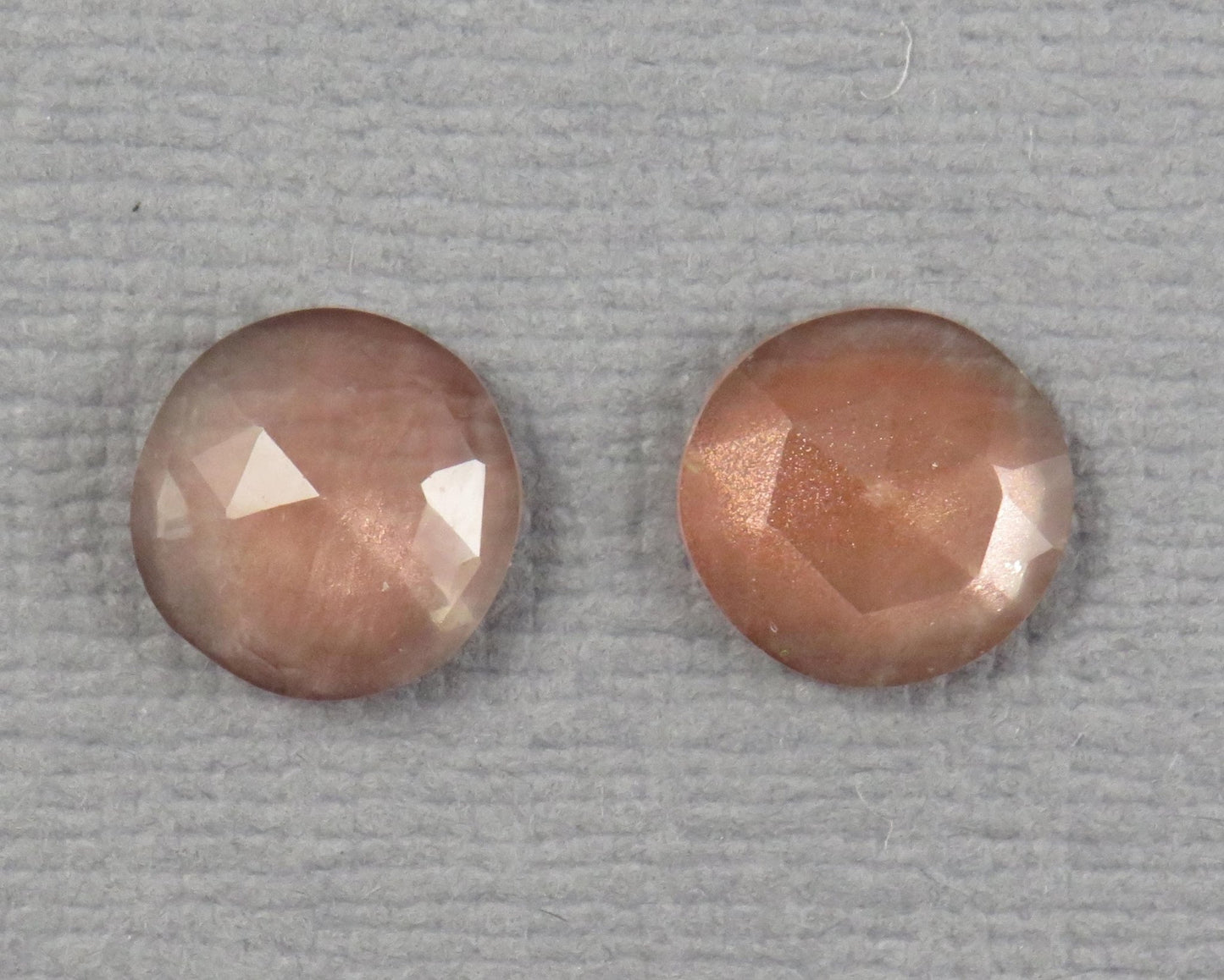 Oregon Sunstone Rose Cut Round | 8x8mm, 2.9ct | Per Pair | Ponderosa Mine, Oregon USA | OSR149 - Gem Enthusiast