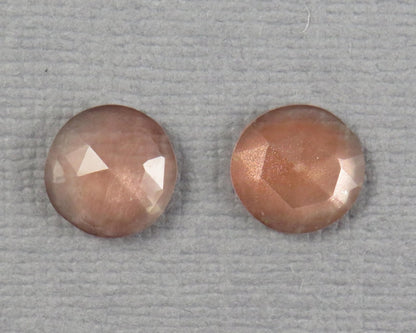 Oregon Sunstone Rose Cut Round | 8x8mm, 2.9ct | Per Pair | Ponderosa Mine, Oregon USA | OSR149 - Gem Enthusiast