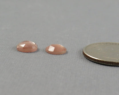 Oregon Sunstone Rose Cut Round | 8x8mm, 2.9ct | Per Pair | Ponderosa Mine, Oregon USA | OSR149 - Gem Enthusiast