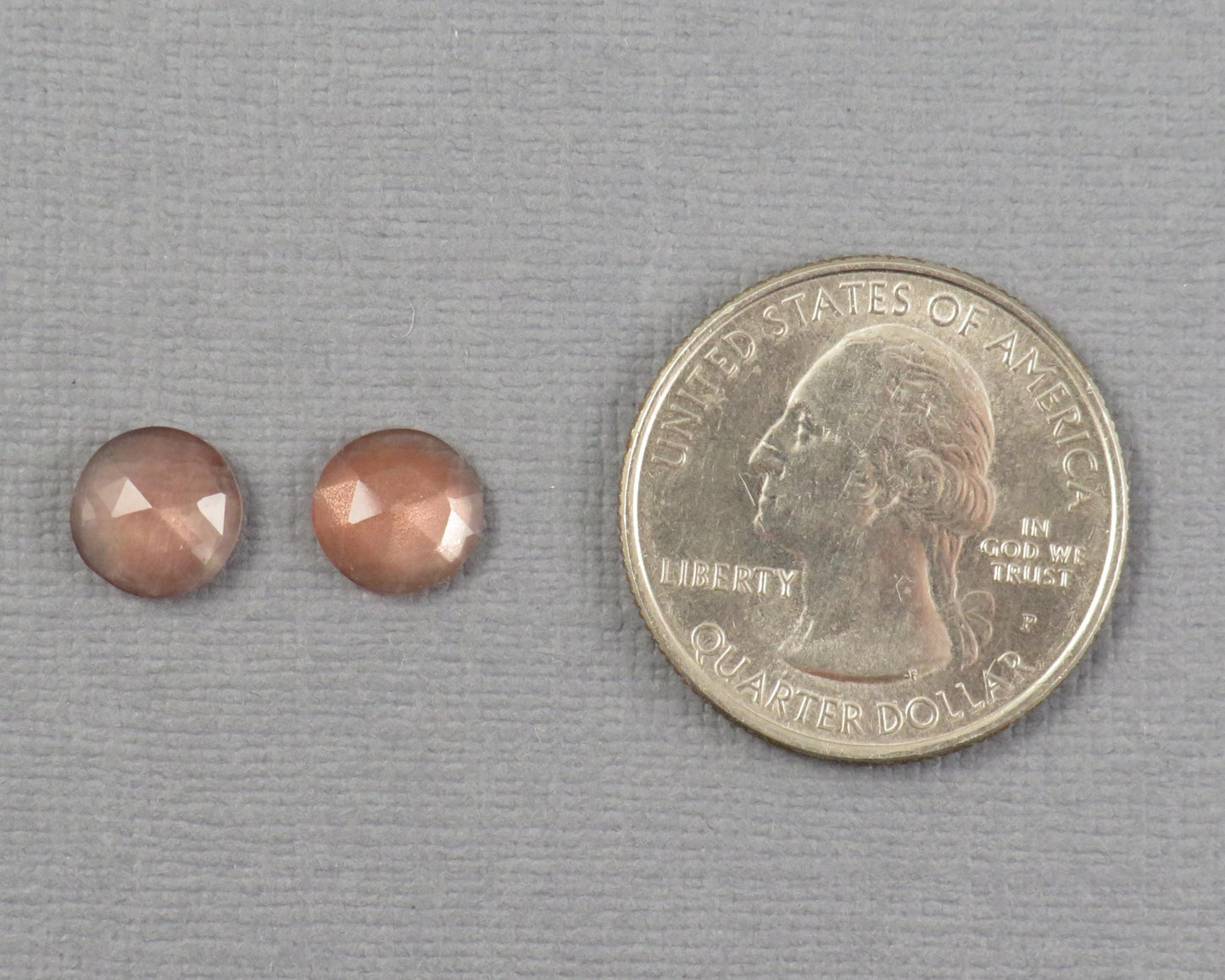 Oregon Sunstone Rose Cut Round | 8x8mm, 2.9ct | Per Pair | Ponderosa Mine, Oregon USA | OSR149 - Gem Enthusiast