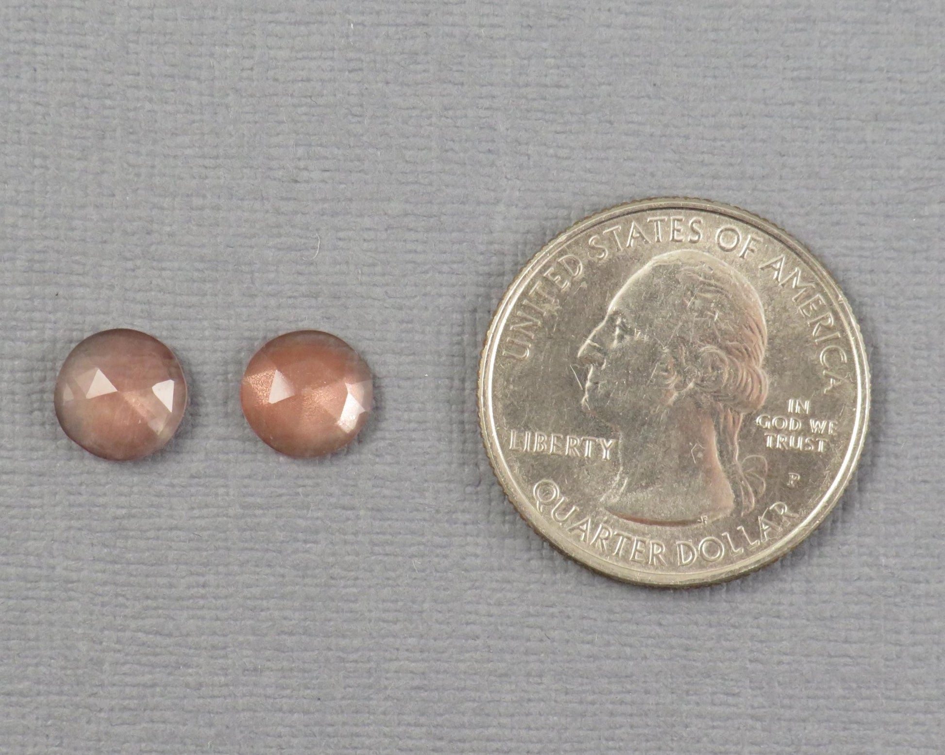 Oregon Sunstone Rose Cut Round | 8x8mm, 2.9ct | Per Pair | Ponderosa Mine, Oregon USA | OSR149 - Gem Enthusiast