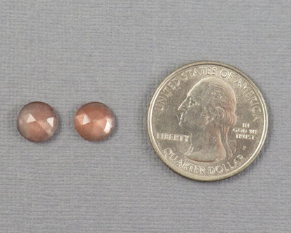 Oregon Sunstone Rose Cut Round | 8x8mm, 2.9ct | Per Pair | Ponderosa Mine, Oregon USA | OSR149 - Gem Enthusiast