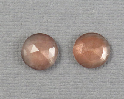 Oregon Sunstone Rose Cut Round | 8x8mm, 2.9ct | Per Pair | Ponderosa Mine, Oregon USA | OSR149 - Gem Enthusiast