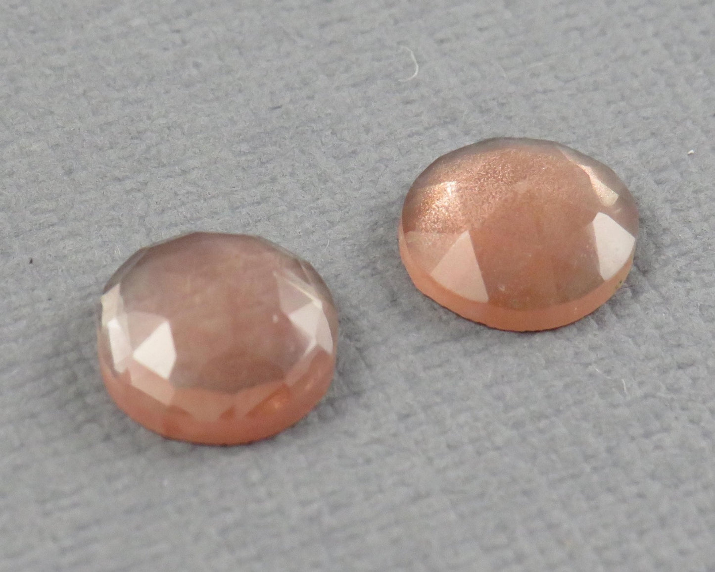 Oregon Sunstone Rose Cut Round | 8x8mm, 2.9ct | Per Pair | Ponderosa Mine, Oregon USA | OSR149 - Gem Enthusiast