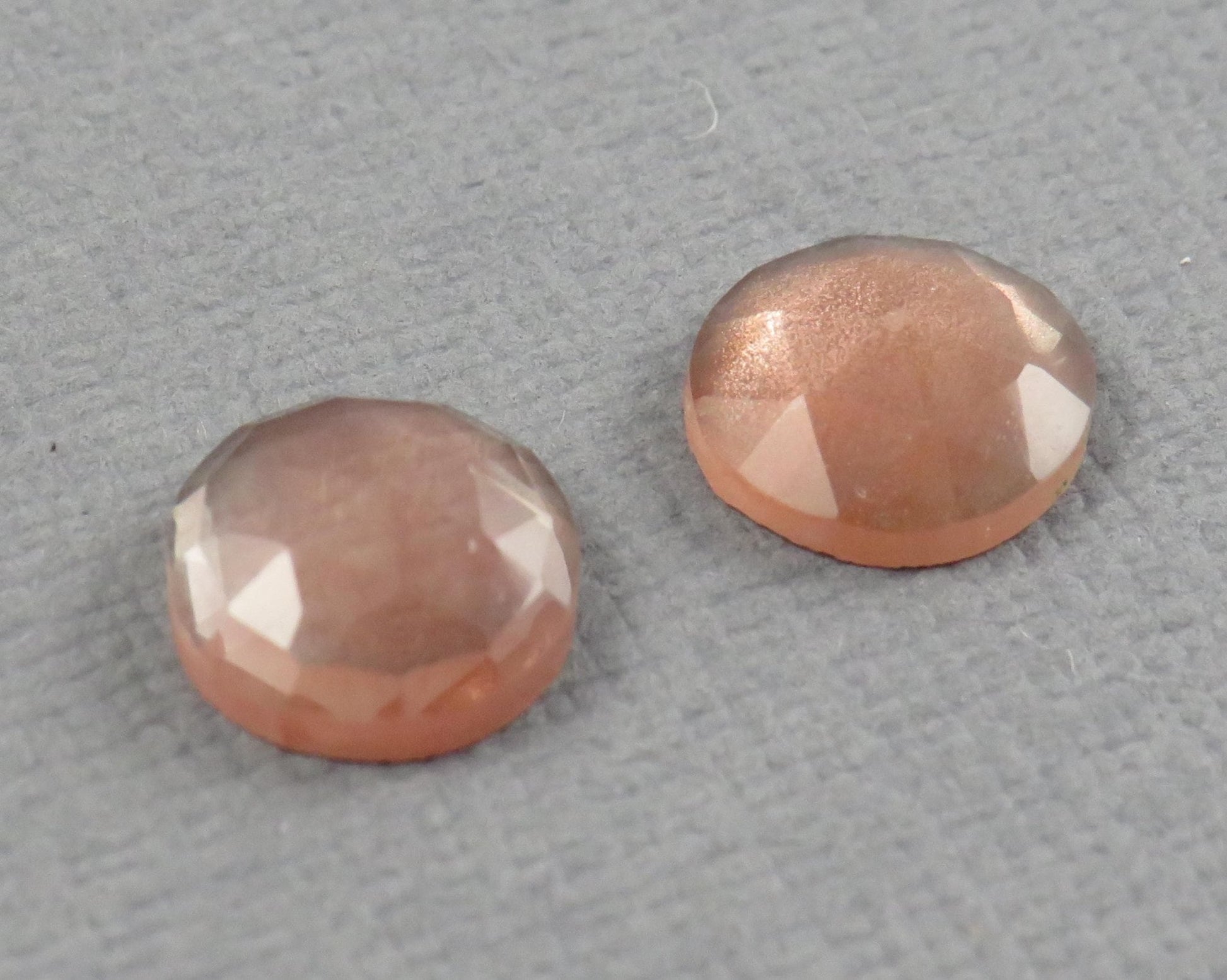Oregon Sunstone Rose Cut Round | 8x8mm, 2.9ct | Per Pair | Ponderosa Mine, Oregon USA | OSR149 - Gem Enthusiast