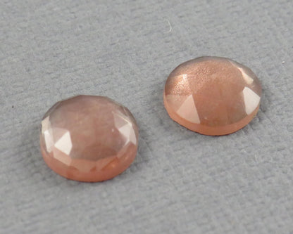 Oregon Sunstone Rose Cut Round | 8x8mm, 2.9ct | Per Pair | Ponderosa Mine, Oregon USA | OSR149 - Gem Enthusiast