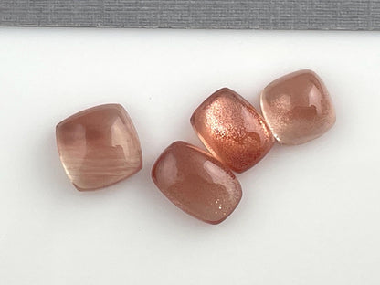 Oregon Sunstones Cushion Cabochon Lot | Schiller | 7.22 carats | OSC304 - Oregon Sunstone - Gem Enthusiast