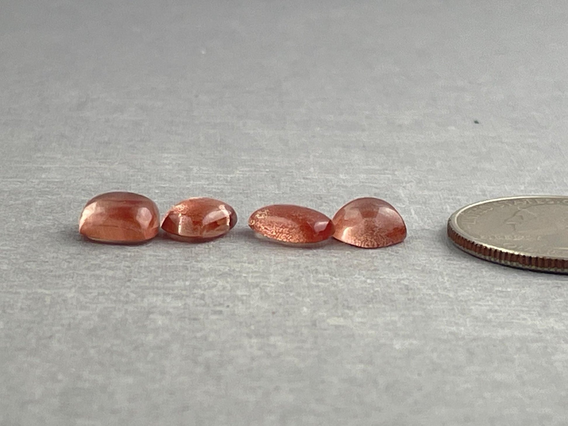 Oregon Sunstones Cushion Cabochon Lot | Schiller | 7.22 carats | OSC304 - Oregon Sunstone - Gem Enthusiast