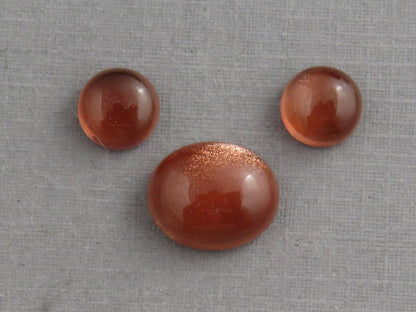 Oregon Sunstones Oval Cabochon Set | 7x7 pair and 11x9 single | 7+ carats | OSC332 - Gem Enthusiast