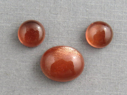 Oregon Sunstones Oval Cabochon Set | 7x7 pair and 11x9 single | 7+ carats | OSC332 - Gem Enthusiast