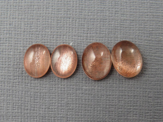 Oregon Sunstones Pairs with Schiller | 10x8 and 9x7 Oval Cabochons | OSC335 - Gem Enthusiast