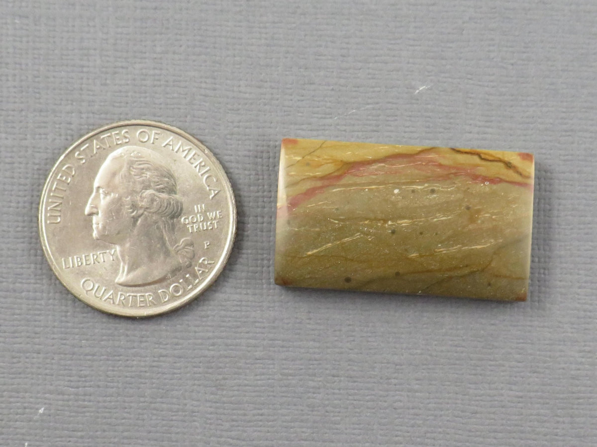 Owhyee Picture Jasper Cabochon | Rectangle | 30x17mm, 31.1ct | Owyhee Mountain Range in Oregon | JS378 - Gem Enthusiast