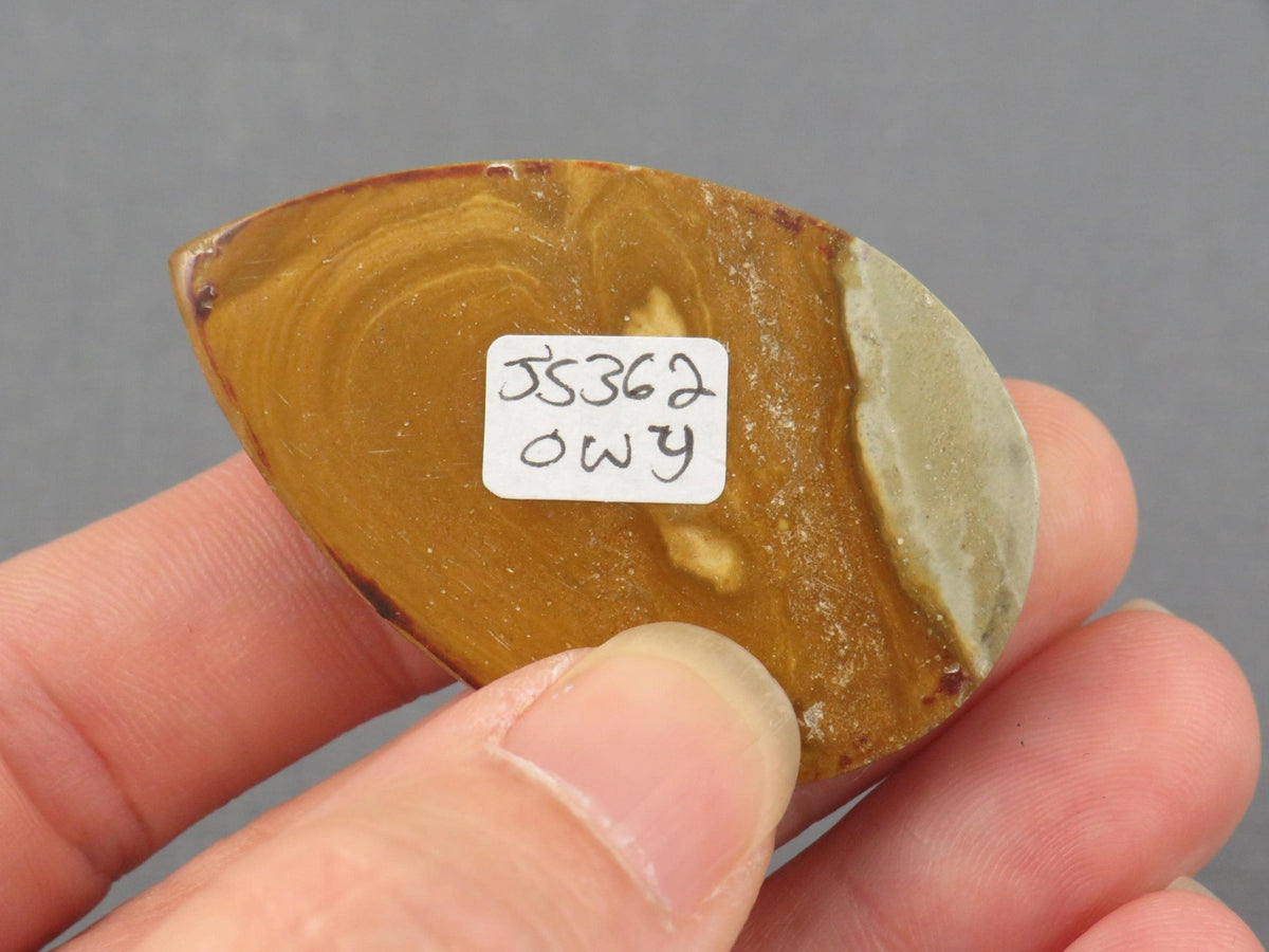 Owyhee Picture Jasper Cabochon Pear | 48x30mm, 72.2ct | Owyhee Mountains, Oregon USA | JS362 - Gem Enthusiast