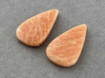 Peach Amazonite Pair Cabochons | Natural Loose Gemstone | AMZ203 - Gem Enthusiast