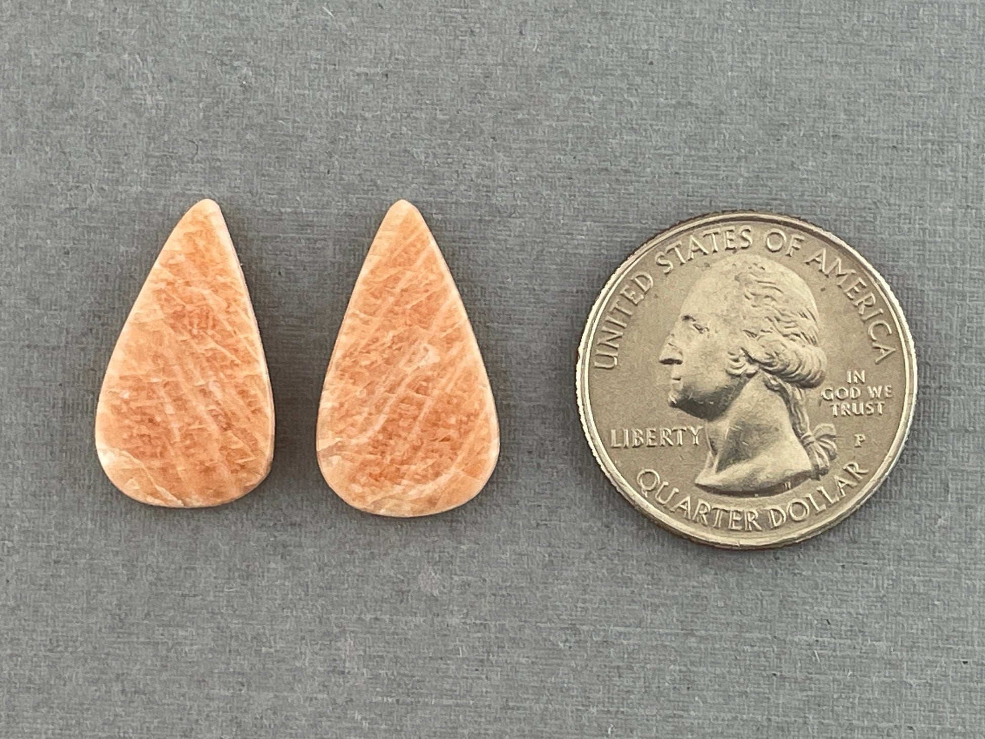 Peach Amazonite Pair Cabochons | Natural Loose Gemstone | AMZ203 - Gem Enthusiast