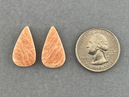 Peach Amazonite Pair Cabochons | Natural Loose Gemstone | AMZ203 - Gem Enthusiast