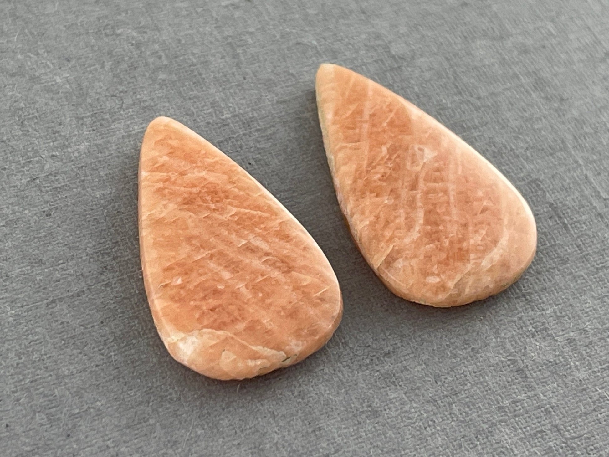 Peach Amazonite Pair Cabochons | Natural Loose Gemstone | AMZ203 - Gem Enthusiast
