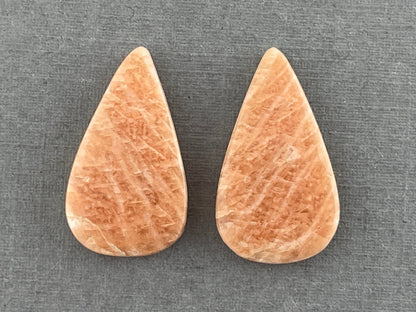 Peach Amazonite Pair Cabochons | Natural Loose Gemstone | AMZ203 - Gem Enthusiast
