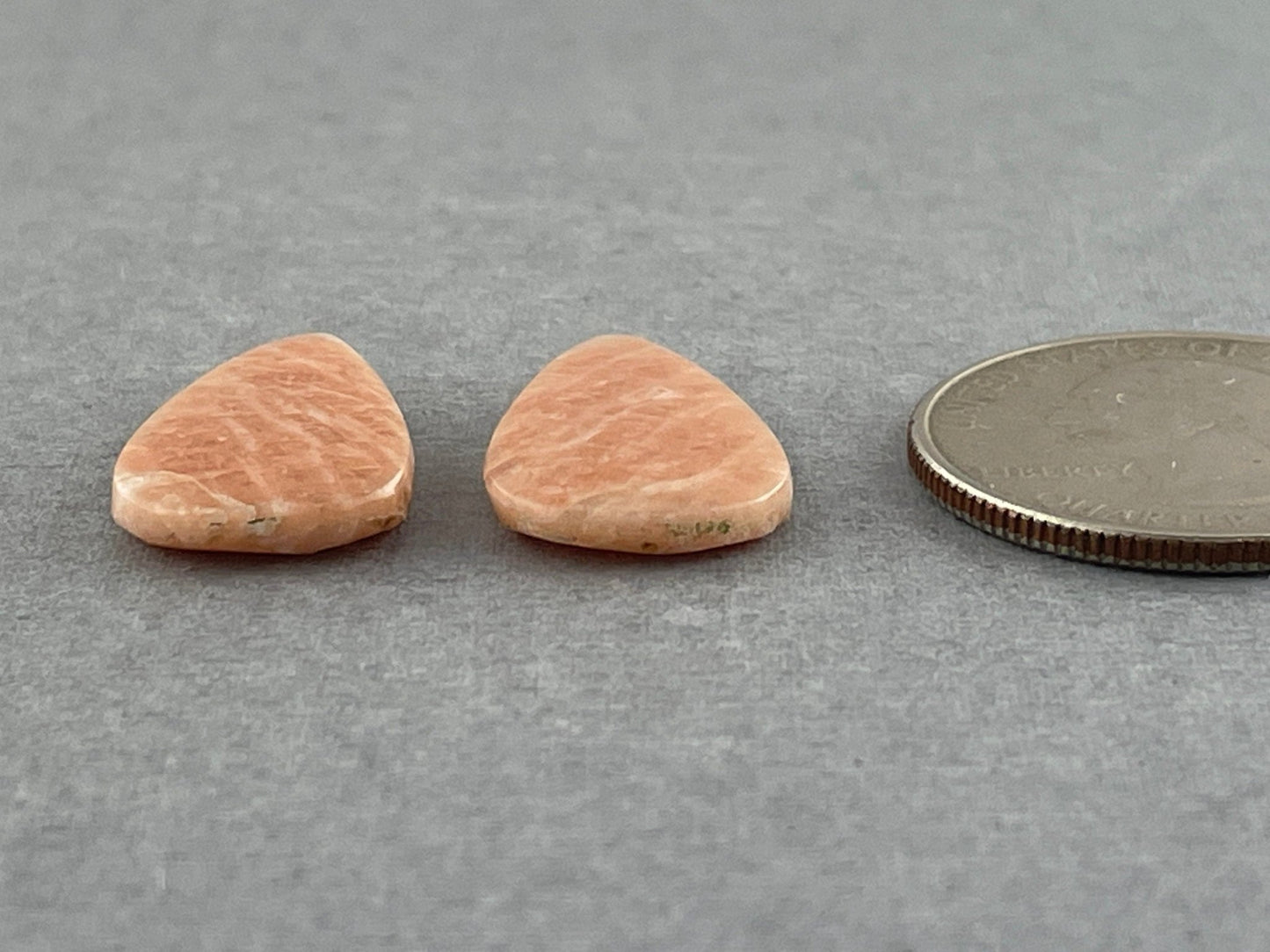 Peach Amazonite Pair Cabochons | Natural Loose Gemstone | AMZ203 - Gem Enthusiast