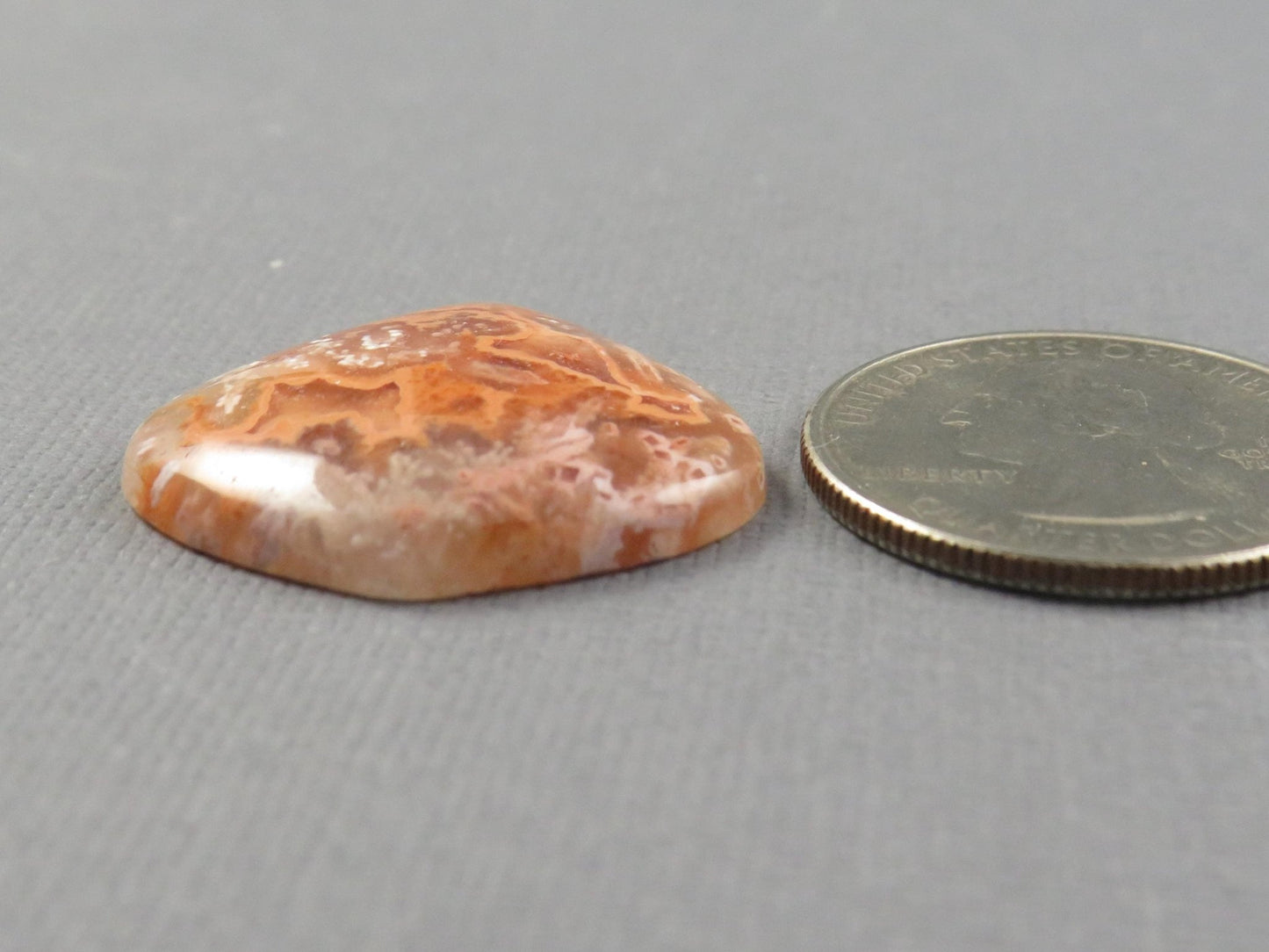 Peach Crazy Lace Agate Cabochon | 26x26.5mm, 22ct | Indonesia | AG396 - Gem Enthusiast