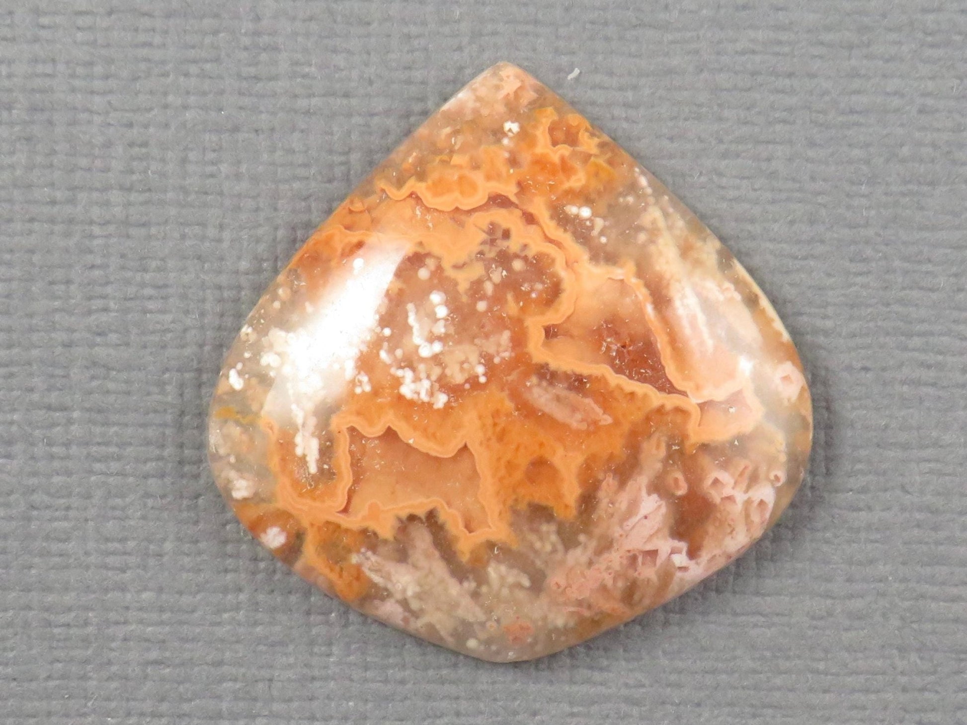 Peach Crazy Lace Agate Cabochon | 26x26.5mm, 22ct | Indonesia | AG396 - Gem Enthusiast