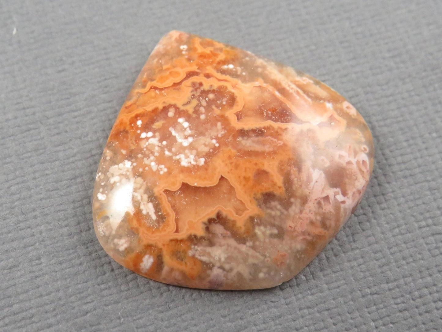 Peach Crazy Lace Agate Cabochon | 26x26.5mm, 22ct | Indonesia | AG396 - Gem Enthusiast