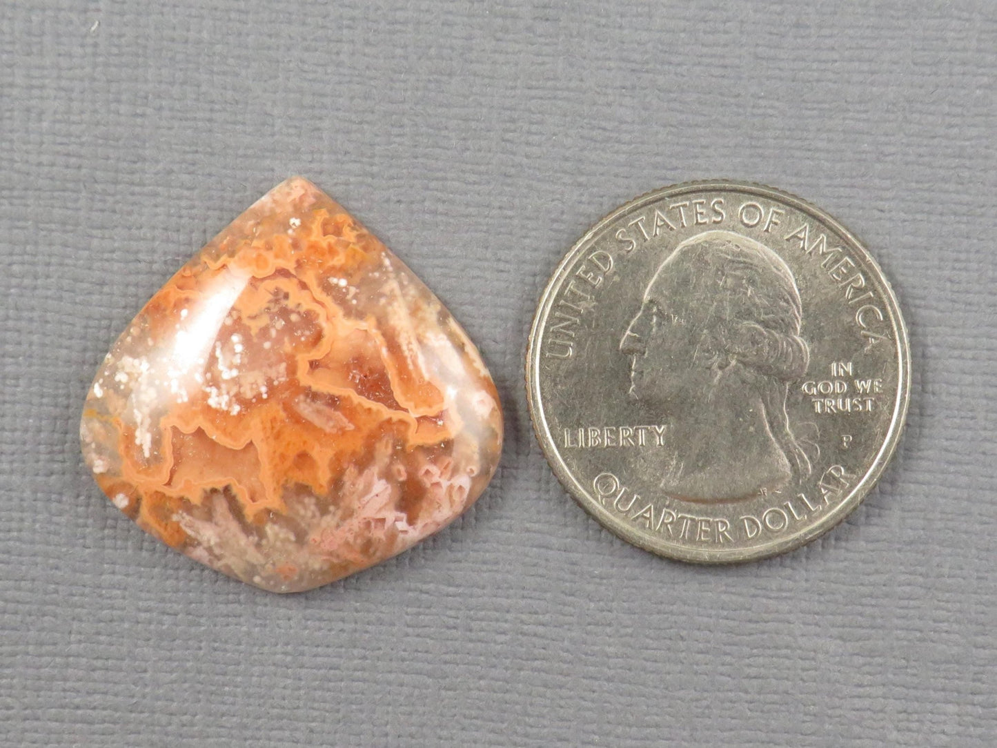 Peach Crazy Lace Agate Cabochon | 26x26.5mm, 22ct | Indonesia | AG396 - Gem Enthusiast