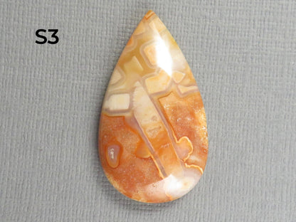 Peach Lace Agate Cabochon | 27–36mm, avg 32ct | Per Stone | Indonesia | AG393 - Gem Enthusiast