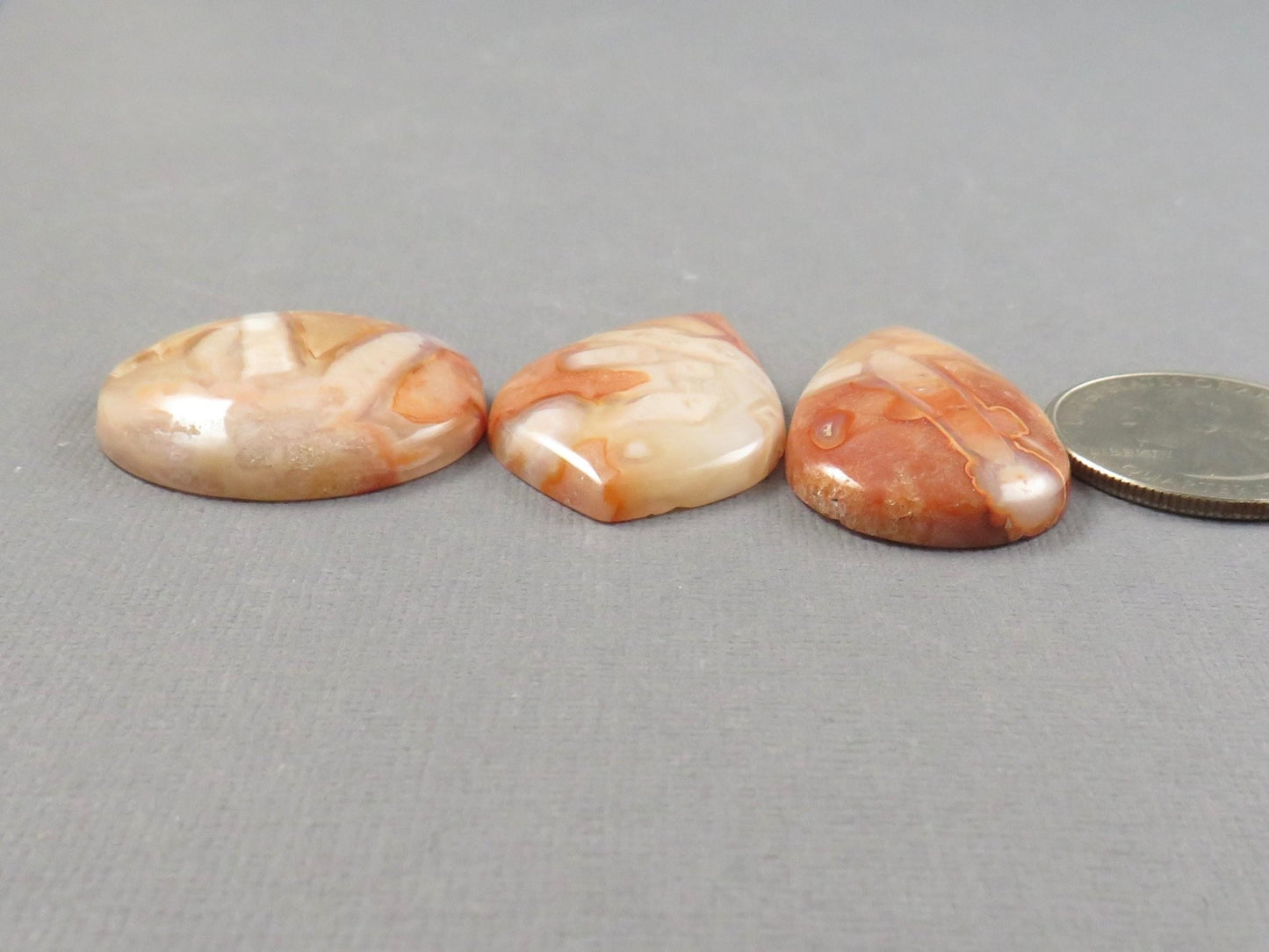 Peach Lace Agate Cabochon | 27–36mm, avg 32ct | Per Stone | Indonesia | AG393 - Gem Enthusiast