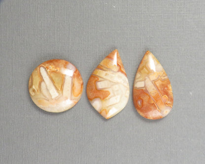 Peach Lace Agate Cabochon | 27–36mm, avg 32ct | Per Stone | Indonesia | AG393 - Gem Enthusiast