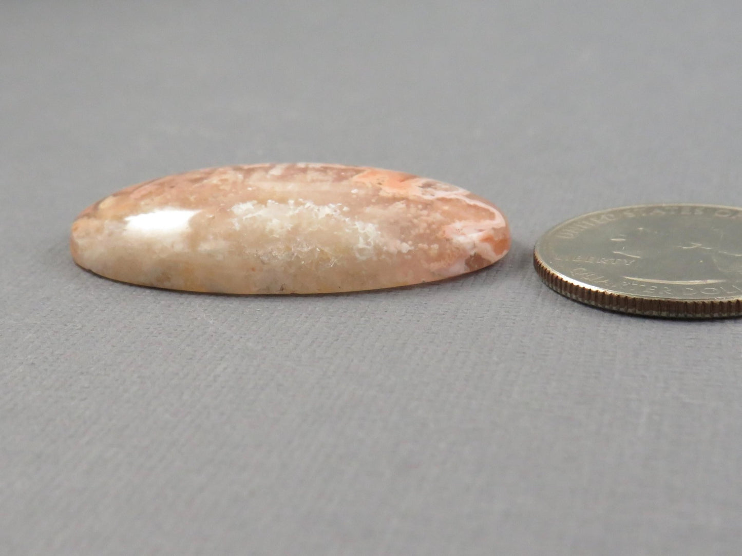 Peach Lace Agate Cabochon Oval | 39x23mm, 47ct | Indonesia | AG398 - Gem Enthusiast
