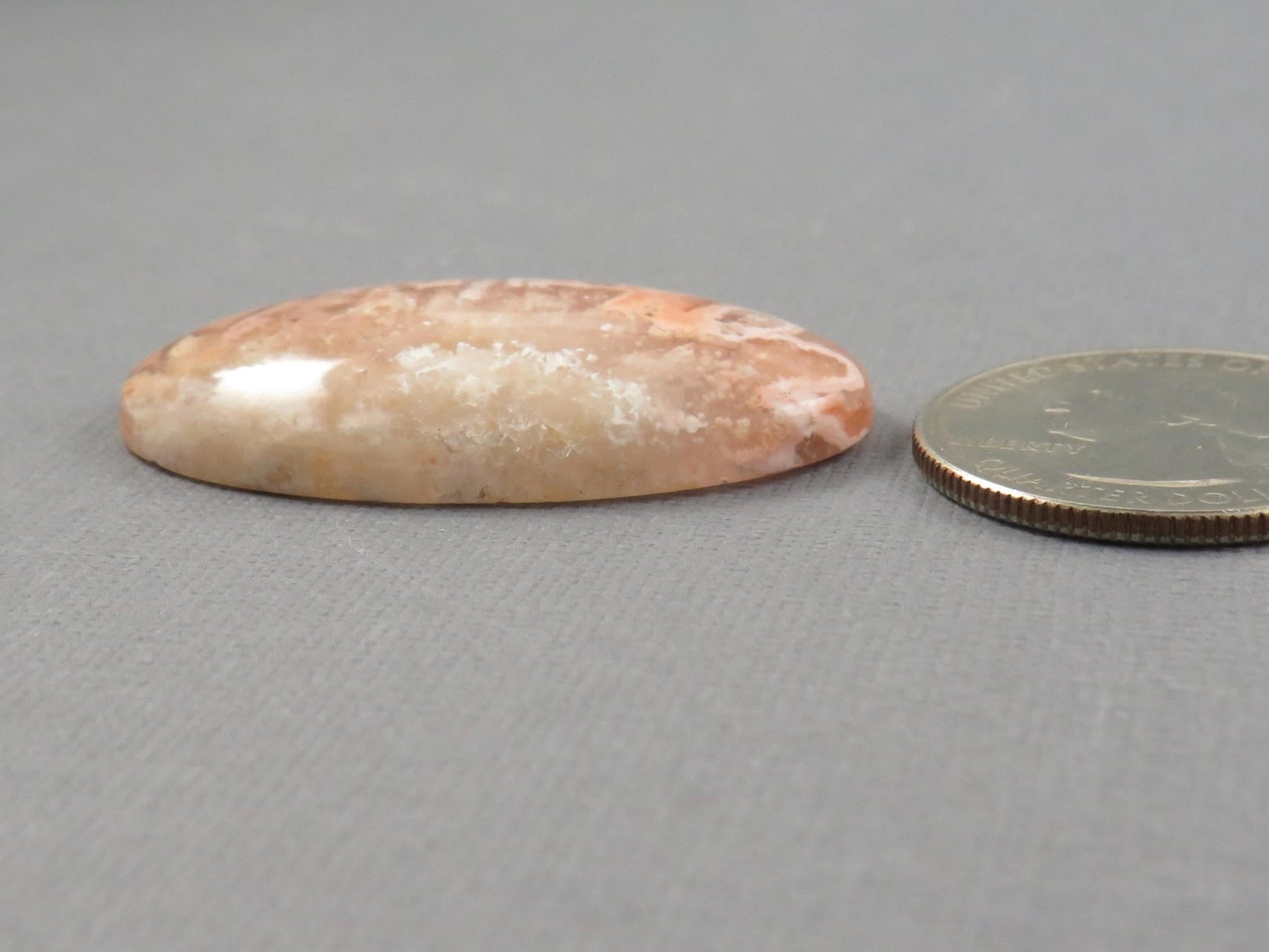 Peach Lace Agate Cabochon Oval | 39x23mm, 47ct | Indonesia | AG398 - Gem Enthusiast