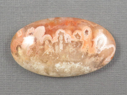Peach Lace Agate Cabochon Oval | 39x23mm, 47ct | Indonesia | AG398 - Gem Enthusiast