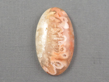 Peach Lace Agate Cabochon Oval | 39x23mm, 47ct | Indonesia | AG398 - Gem Enthusiast