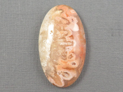 Peach Lace Agate Cabochon Oval | 39x23mm, 47ct | Indonesia | AG398 - Gem Enthusiast
