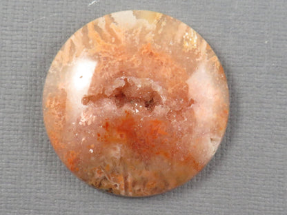 Peach Lace Agate Cabochon Round | 31.5x31.5mm, 47ct | Indonesia | AG397 - Gem Enthusiast