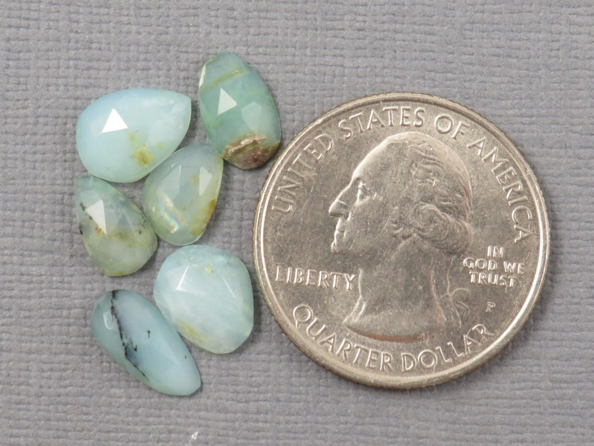 Peruvian Opal Rose Cut Lot | Andean Gemstone | 8-11mm length, 3mm depth, 6.12ct | Sold as Lot | Peru | PO434 - Gem Enthusiast