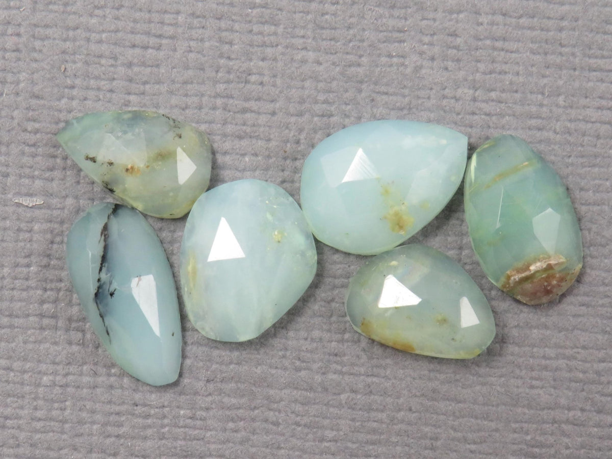 Peruvian Opal Rose Cut Lot | Andean Gemstone | 8-11mm length, 3mm depth, 6.12ct | Sold as Lot | Peru | PO434 - Gem Enthusiast