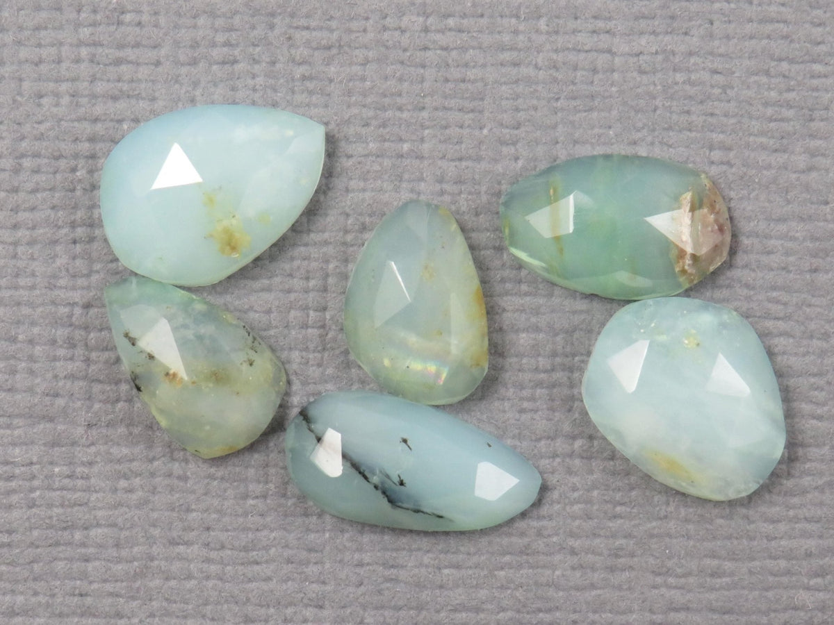 Peruvian Opal Rose Cut Lot | Andean Gemstone | 8-11mm length, 3mm depth, 6.12ct | Sold as Lot | Peru | PO434 - Gem Enthusiast