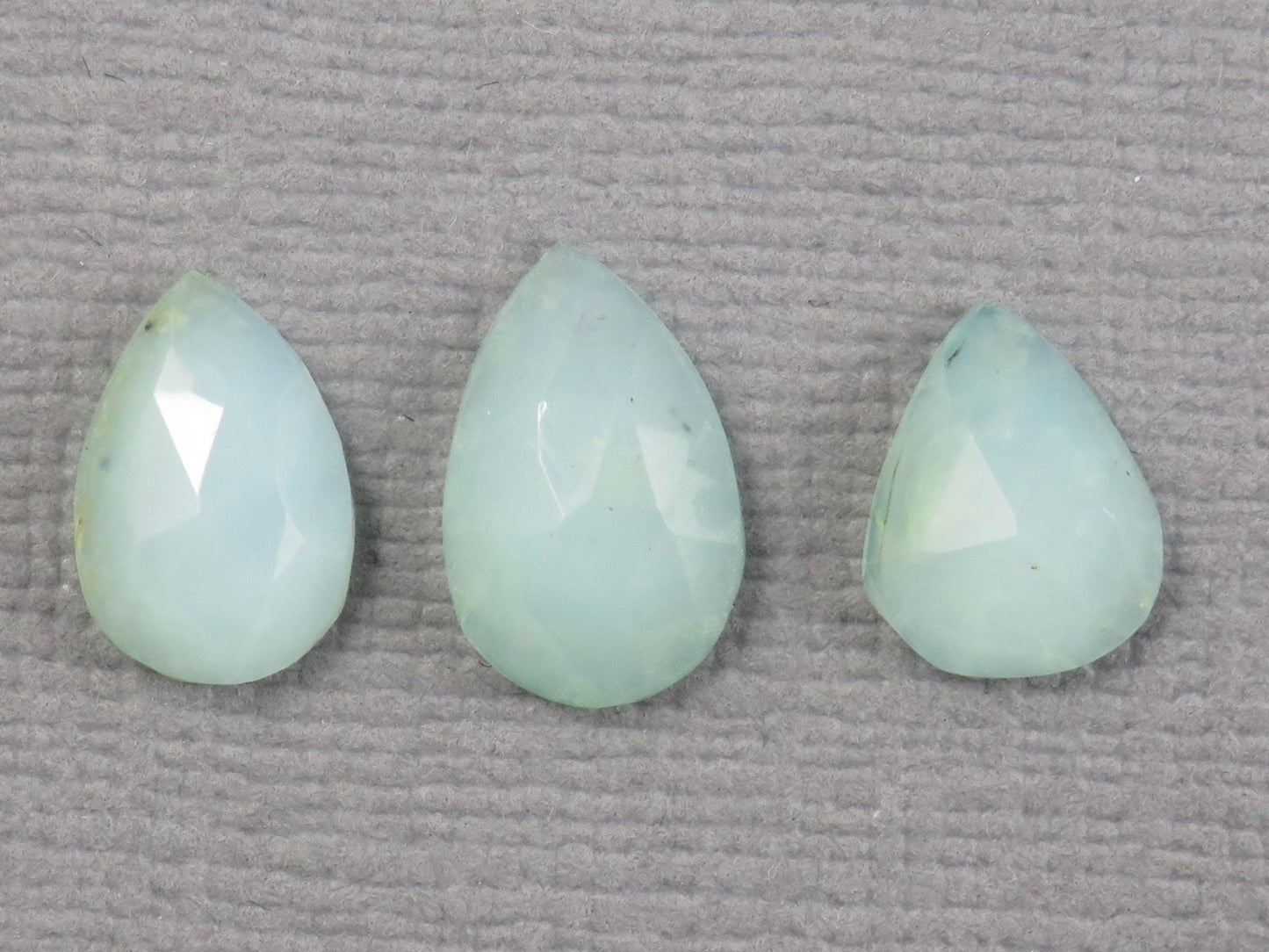Peruvian Opal Rose Cut Pear | Andean opal | 8 - 10mm, 3mm depth, 3ct | 3 - Stone Lot | Peru | PO331 - Gem Enthusiast