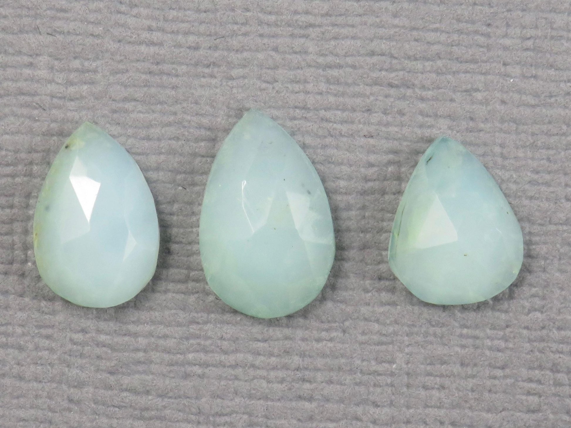 Peruvian Opal Rose Cut Pear | Andean opal | 8 - 10mm, 3mm depth, 3ct | 3 - Stone Lot | Peru | PO331 - Gem Enthusiast