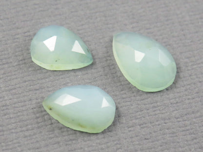 Peruvian Opal Rose Cut Pear | Andean opal | 8 - 10mm, 3mm depth, 3ct | 3 - Stone Lot | Peru | PO331 - Gem Enthusiast